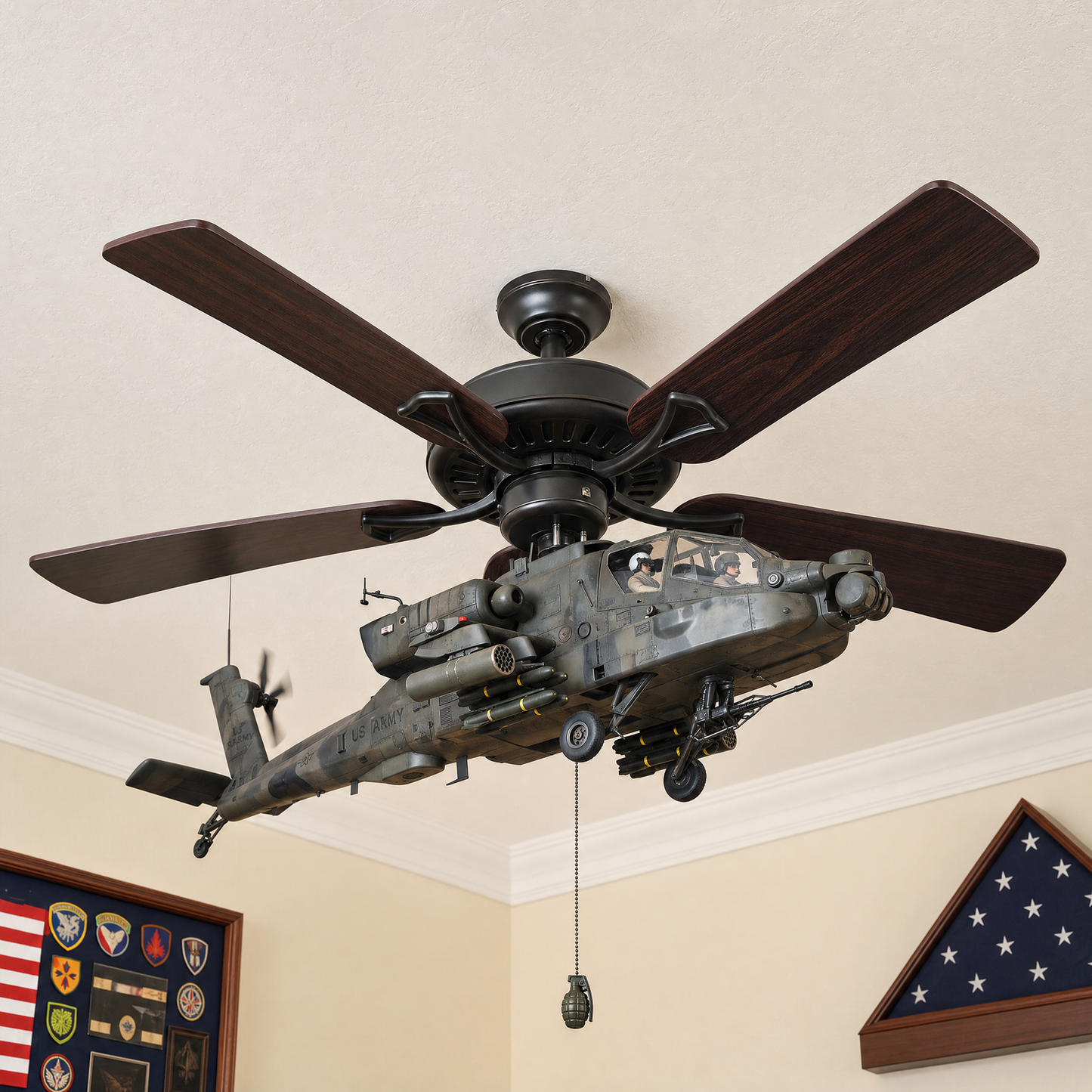 RotorStrike ceiling Fan Helicopter Attachment