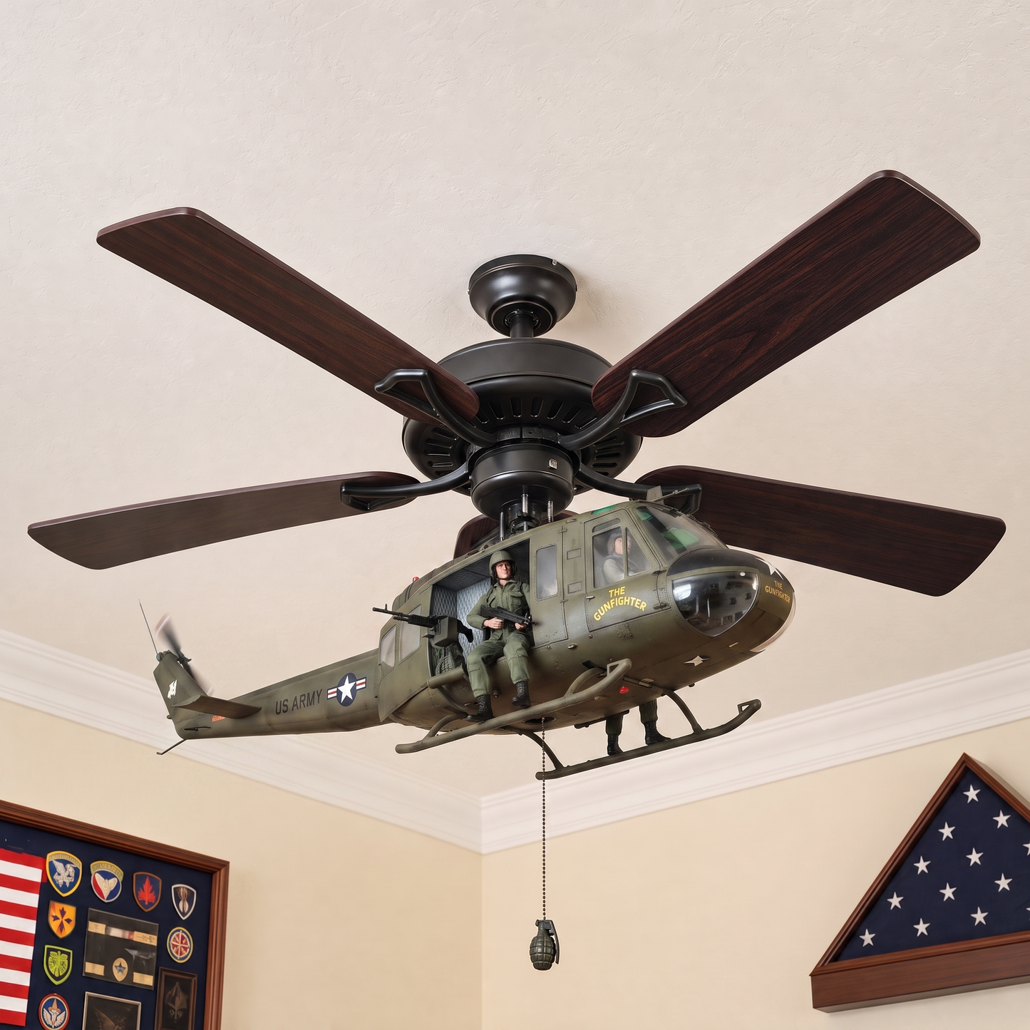RotorStrike ceiling Fan Helicopter Attachment