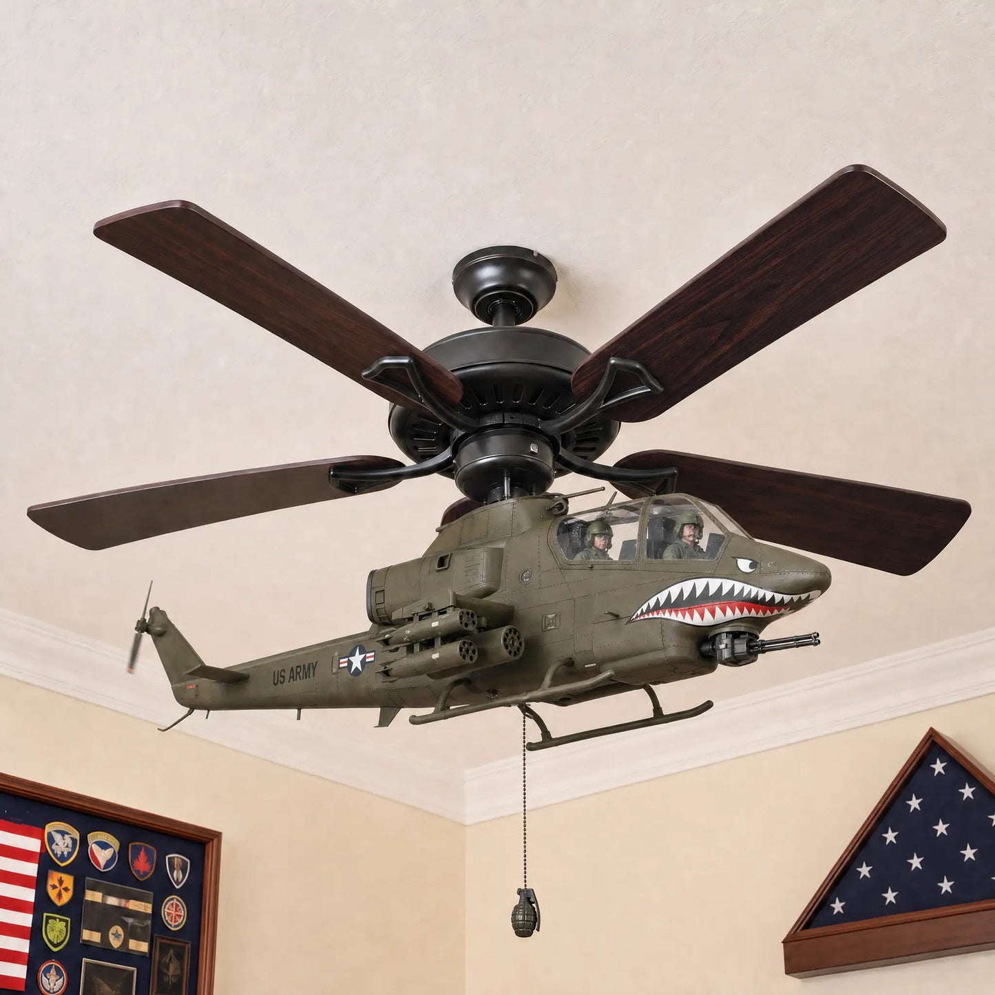 RotorStrike ceiling Fan Helicopter Attachment