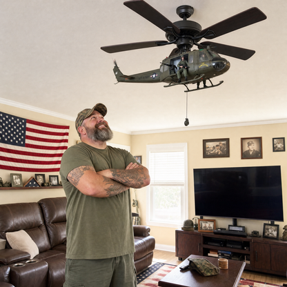 RotorStrike ceiling Fan Helicopter Attachment