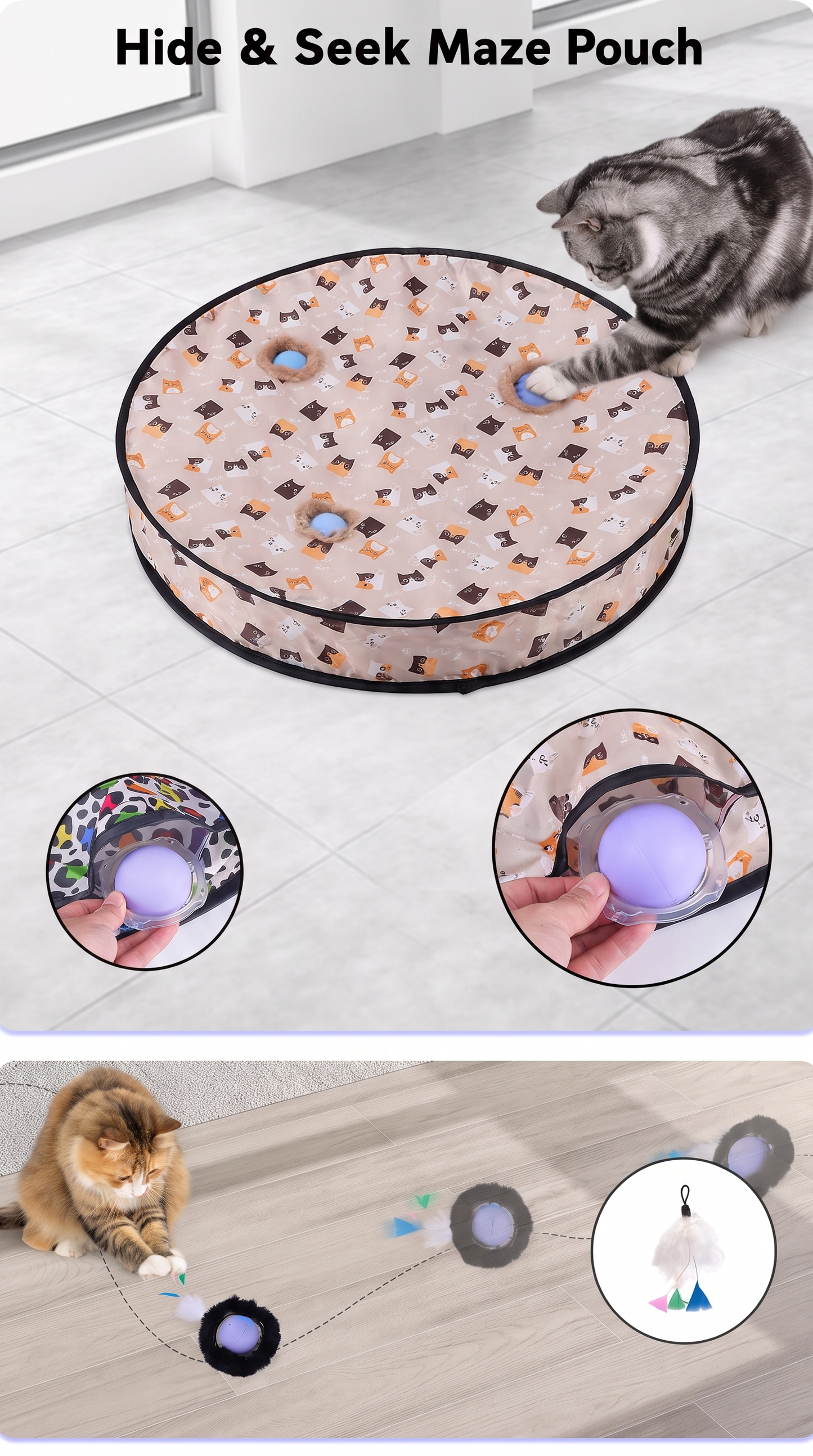 PawHunt™ Interactive Hide & Seek Cat Toy