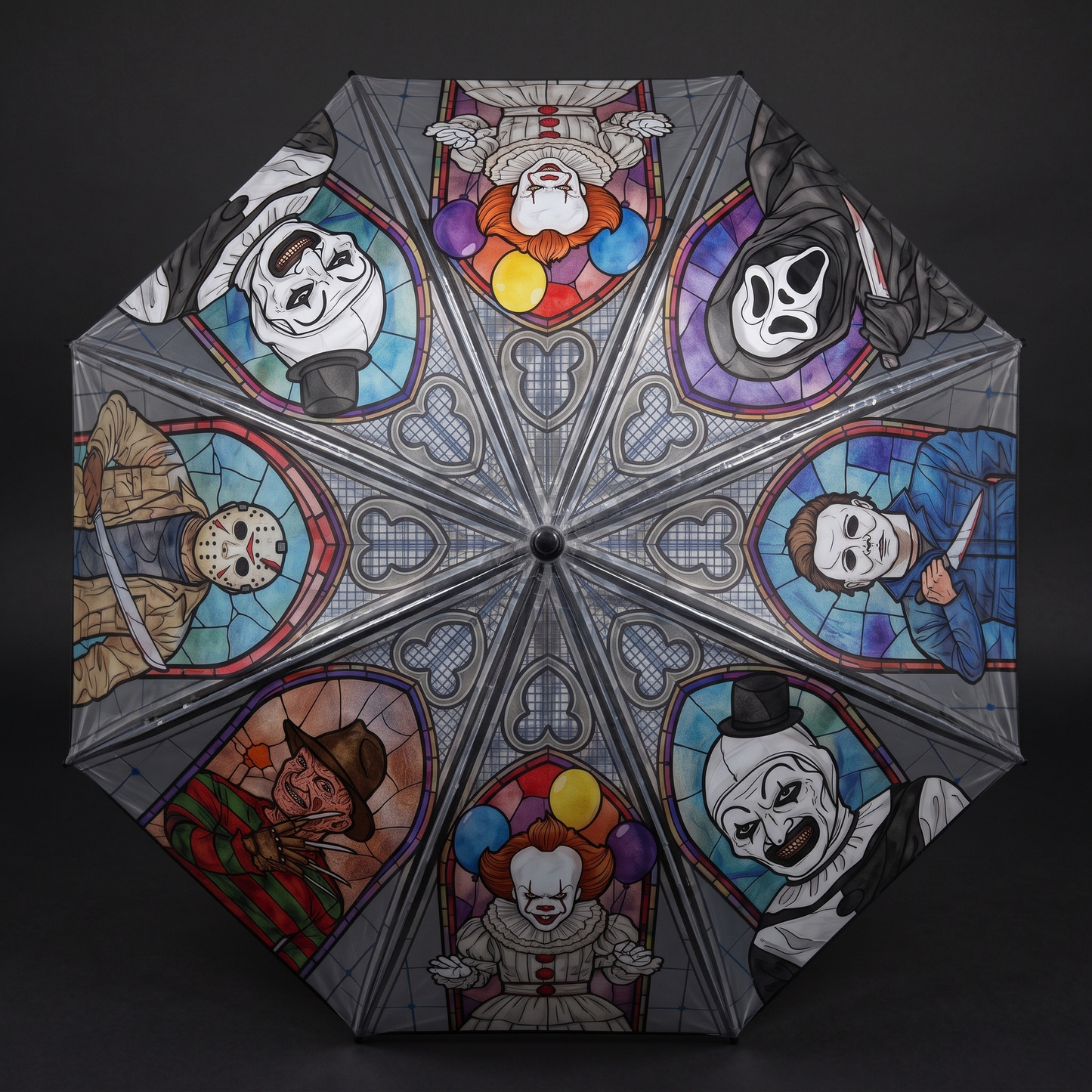 NightVault Stained Glass Horror Umbrella