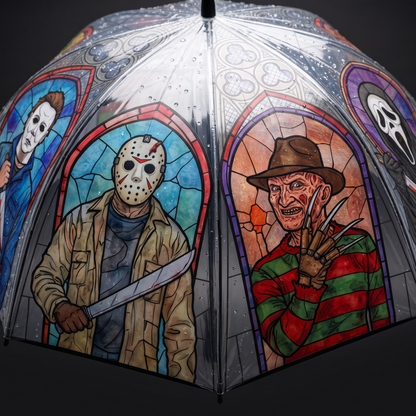 NightVault Stained Glass Horror Umbrella
