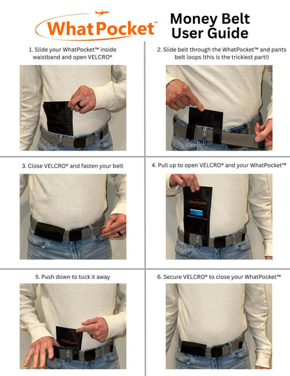 Ultralight Travel Wallet and Money Belt, Converts to Trifold, WhatPocket