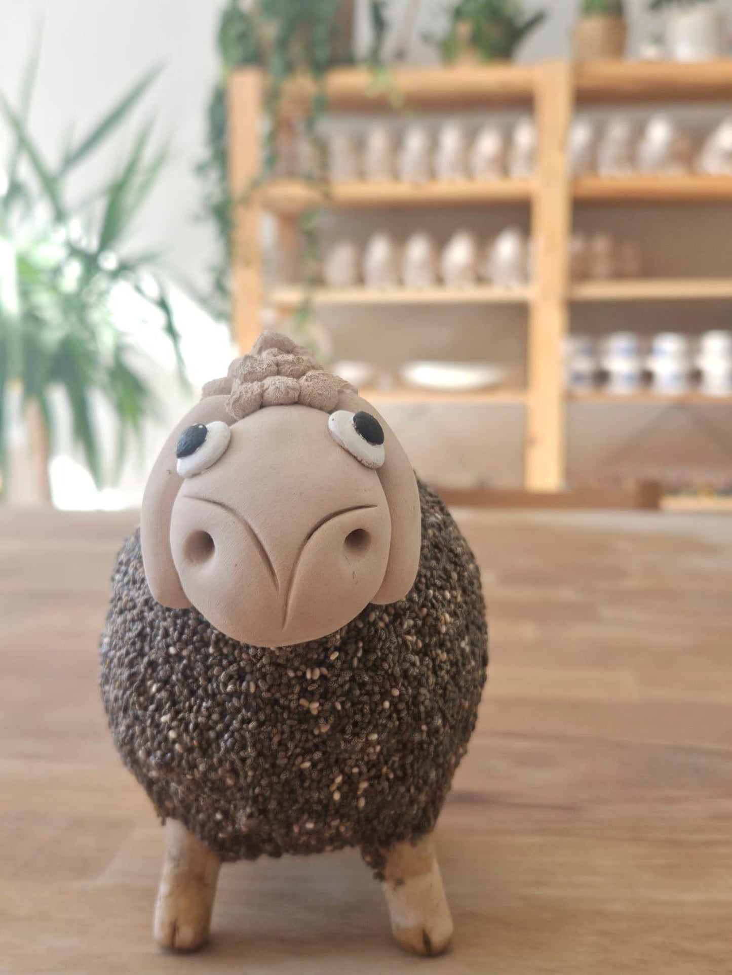 Mini Ceramic Plate for Sheep shaped micro-greening ceramic pot Chia-ko 4pcs
