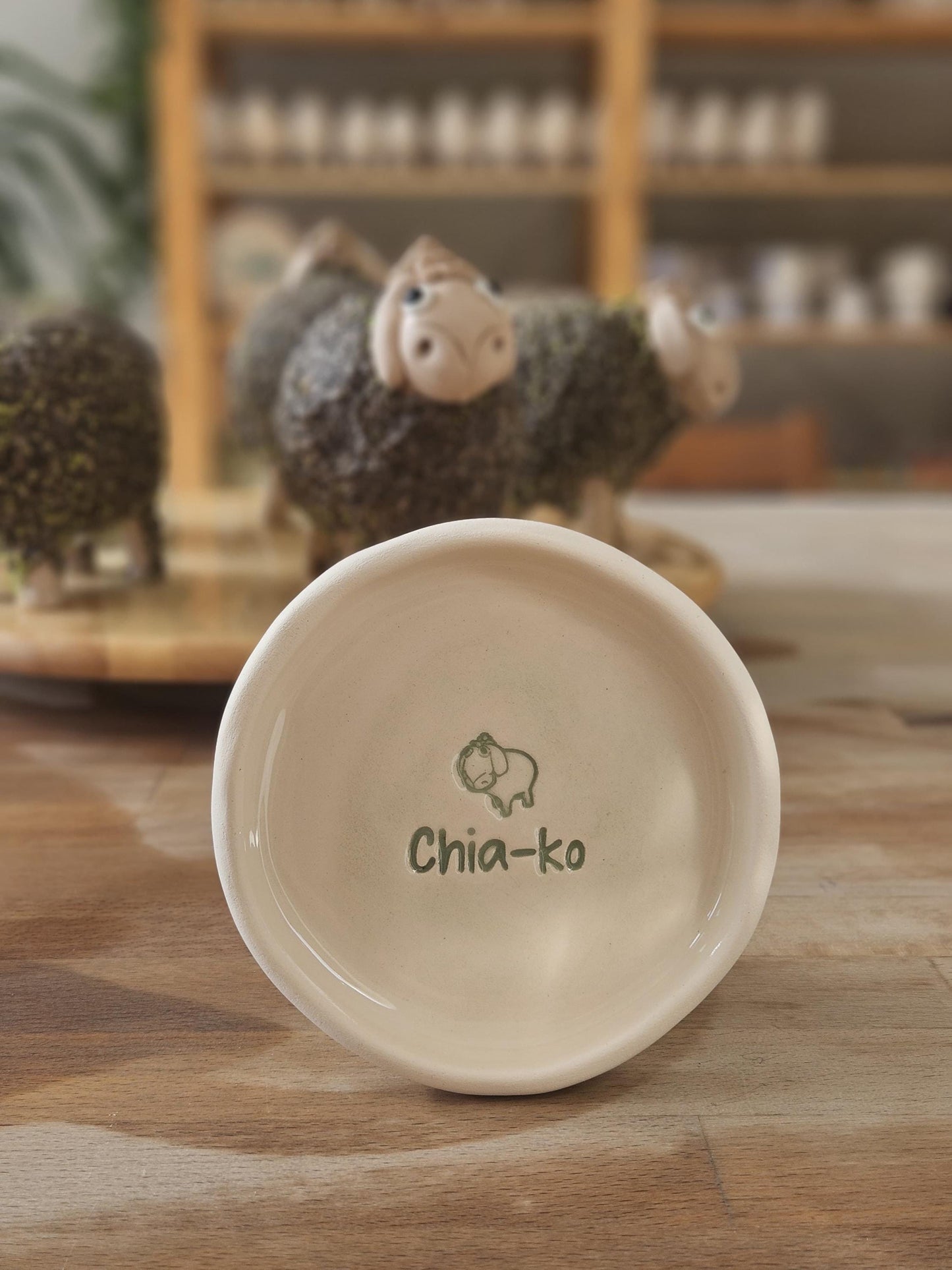Mini Ceramic Plate for Sheep shaped micro-greening ceramic pot Chia-ko 4pcs