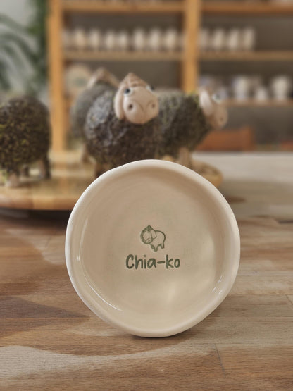 Mini Ceramic Plate for Sheep shaped micro-greening ceramic pot Chia-ko 4pcs