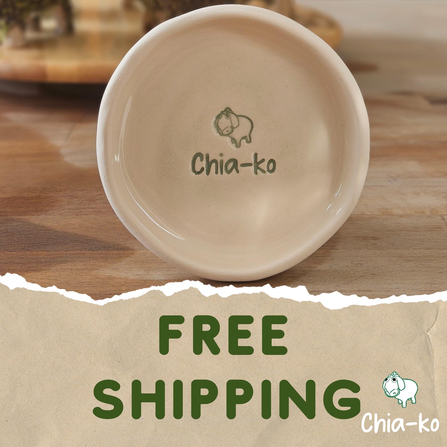 Mini Ceramic Plate for Sheep shaped micro-greening ceramic pot Chia-ko 4pcs