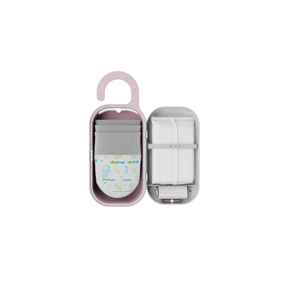 Baby pink Diaper Bag Wipe Dispenser | 3-in-1 Portable Diaper Caddy Organizer