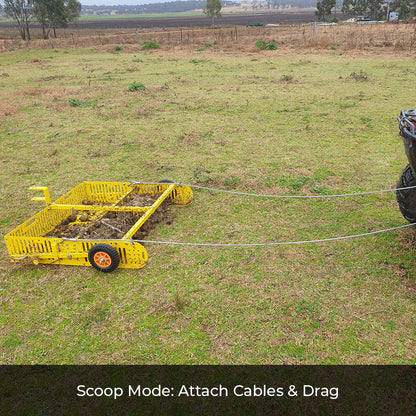 Scoop'N'Tow 2-in-1 Manure Scooper / Paddock Field Cleaner + Trailer