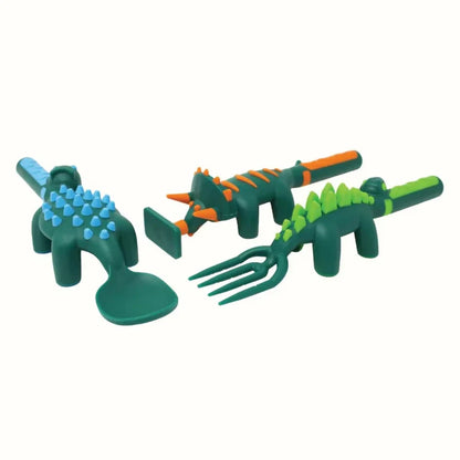 Dino Dining Set – Dinosaur Kids Plate & Utensil Set for Fun, Independent Mealtimes