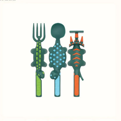 Dino Dining Set – Dinosaur Kids Plate & Utensil Set for Fun, Independent Mealtimes