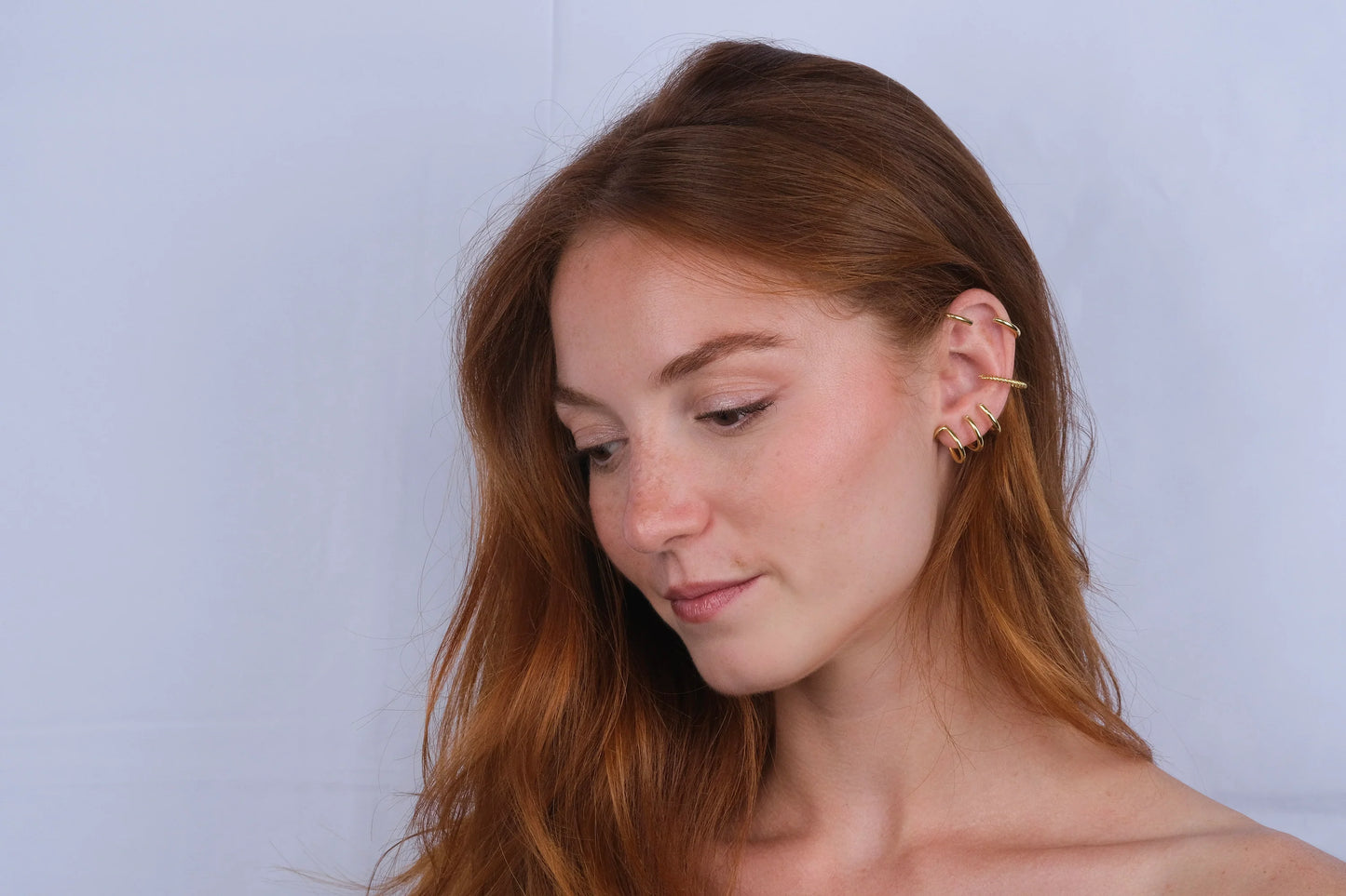 Gold Plated Multi Hoops Ear Cuff