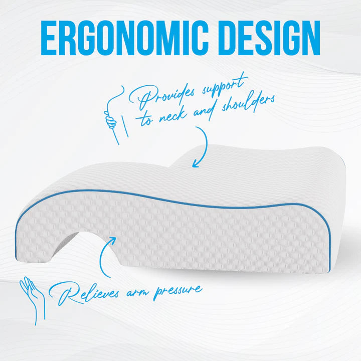 Mars Wellness Memory Foam Cuddle Pillow - Ergonomic Anti Pressure Couples Pillow with Arm Hole - Great for Cuddling, Neck & Shoulder Pain, Side Sleepers - Default Title