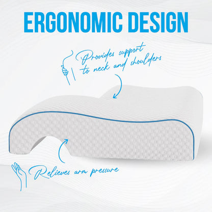 Mars Wellness Memory Foam Cuddle Pillow - Ergonomic Anti Pressure Couples Pillow with Arm Hole - Great for Cuddling, Neck & Shoulder Pain, Side Sleepers - Default Title