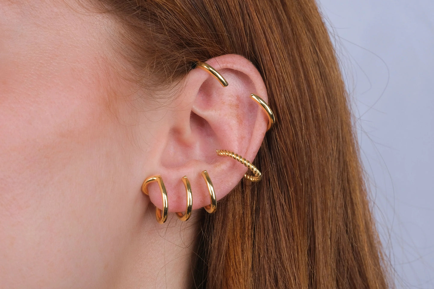 Gold Plated Multi Hoops Ear Cuff