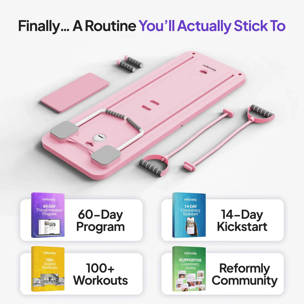 Foldable Pilates Board | Full-Body Home Workout System with 60-Day Transformation Program