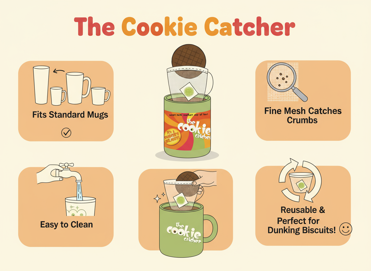 The Cookie Catcher – Mug Biscuit Saver (2-Pack) | Perfect Gift for Tea Lovers