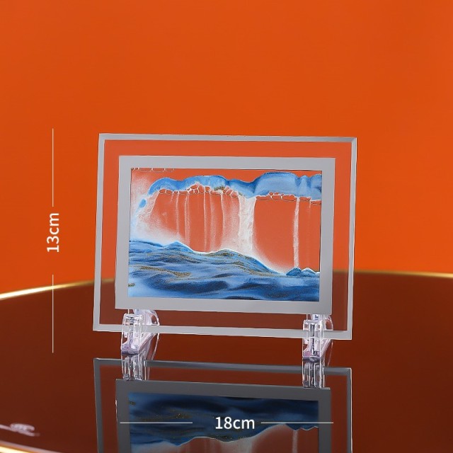 Moving Sand Art Picture Round Glass 3D 7/12inch