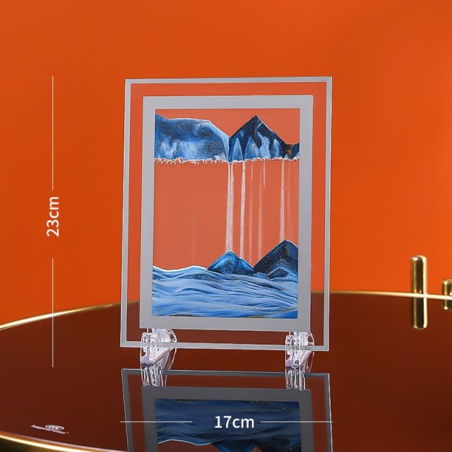 Moving Sand Art Picture Round Glass 3D 7/12inch