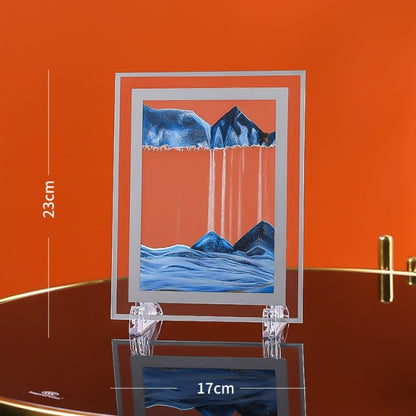 Moving Sand Art Picture Round Glass 3D 7/12inch