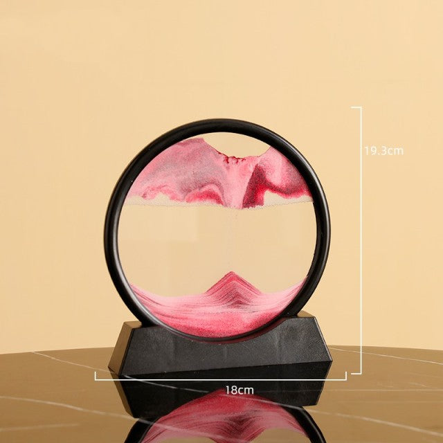 Moving Sand Art Picture Round Glass 3D 7/12inch