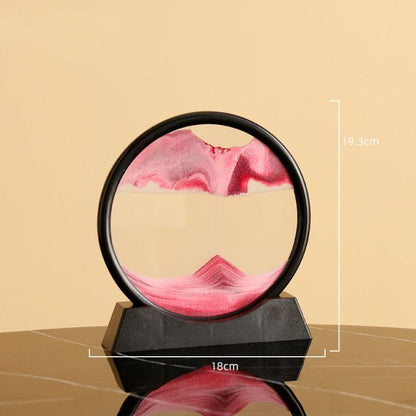 Moving Sand Art Picture Round Glass 3D 7/12inch