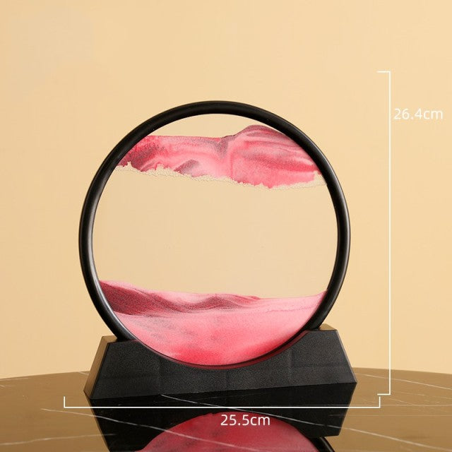 Moving Sand Art Picture Round Glass 3D 7/12inch
