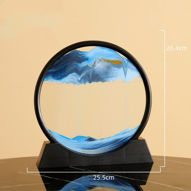 Moving Sand Art Picture Round Glass 3D 7/12inch