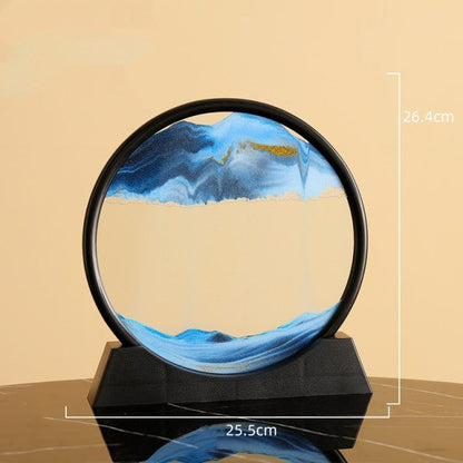Moving Sand Art Picture Round Glass 3D 7/12inch