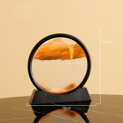 Moving Sand Art Picture Round Glass 3D 7/12inch
