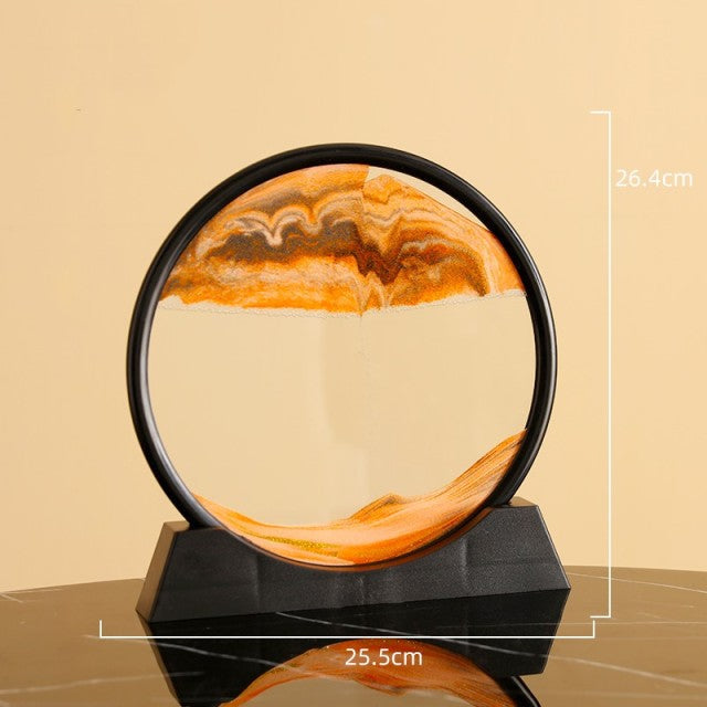 Moving Sand Art Picture Round Glass 3D 7/12inch