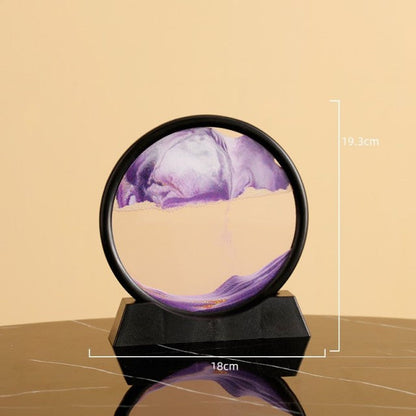 Moving Sand Art Picture Round Glass 3D 7/12inch