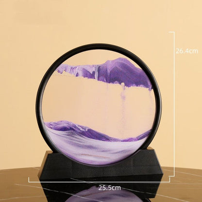 Moving Sand Art Picture Round Glass 3D 7/12inch