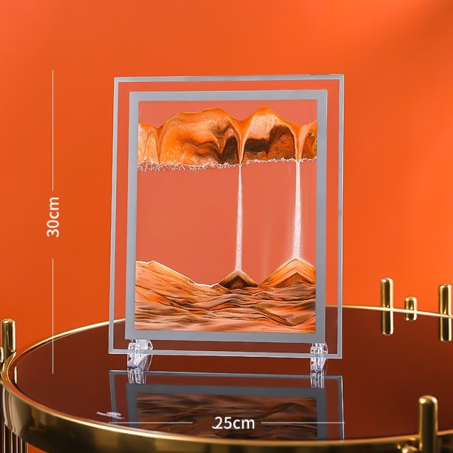 Moving Sand Art Picture Round Glass 3D 7/12inch