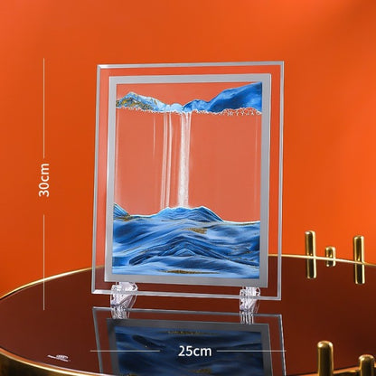 Moving Sand Art Picture Round Glass 3D 7/12inch