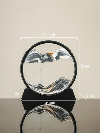Moving Sand Art Picture Round Glass 3D 7/12inch