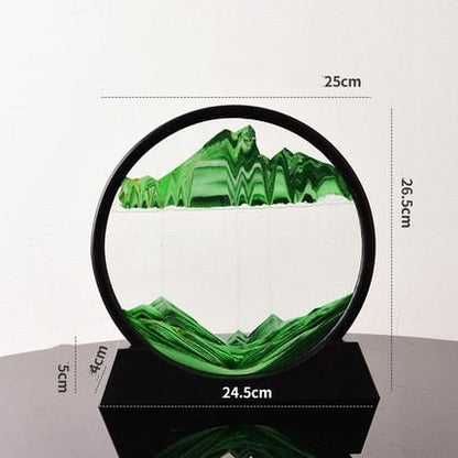Moving Sand Art Picture Round Glass 3D 7/12inch