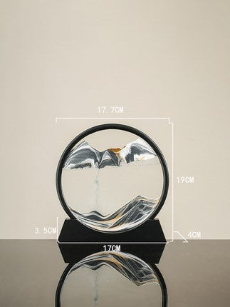 Moving Sand Art Picture Round Glass 3D 7/12inch