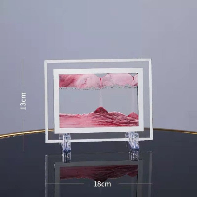 Moving Sand Art Picture Round Glass 3D 7/12inch