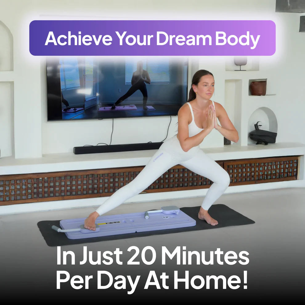 Foldable Pilates Board | Full-Body Home Workout System with 60-Day Transformation Program