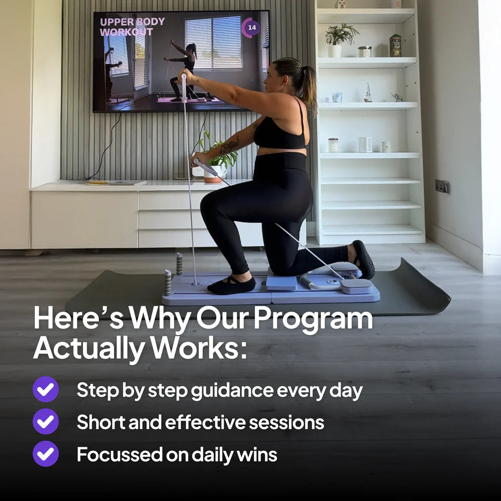 Foldable Pilates Board | Full-Body Home Workout System with 60-Day Transformation Program