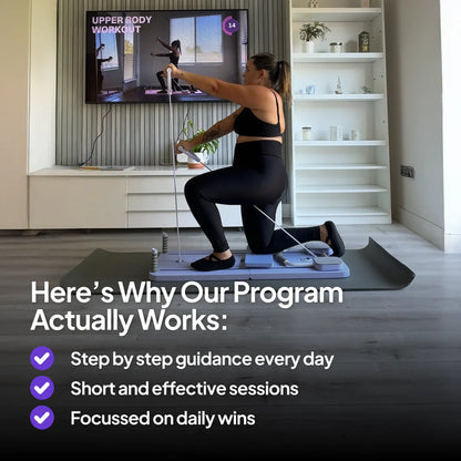 Foldable Pilates Board | Full-Body Home Workout System with 60-Day Transformation Program