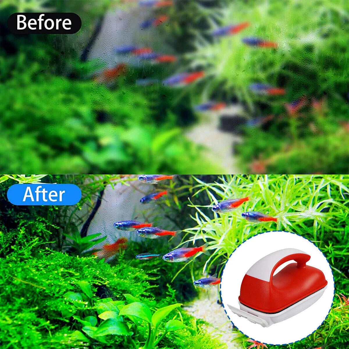 Magnetic Brush Cleaner Cleaning Glass Algae Aquarium Magnet Fish Tank
