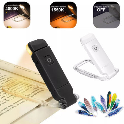 Flexible Book Light Clip-On LED Reading Light USB Rechargeable Adjustable Lamp