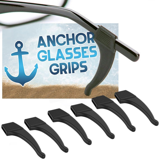 3-Pack Sunglasses Retainer Anti-Slip Glasses Grip Ear Hook Temple Tip Black