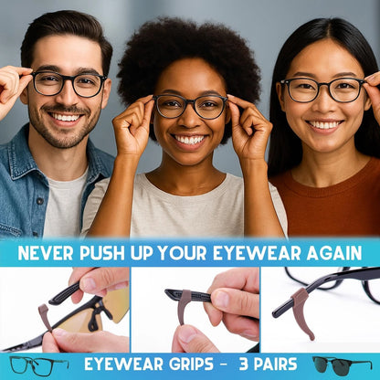 3-Pack Sunglasses Retainer Anti-Slip Glasses Grip Ear Hook Temple Tip Black