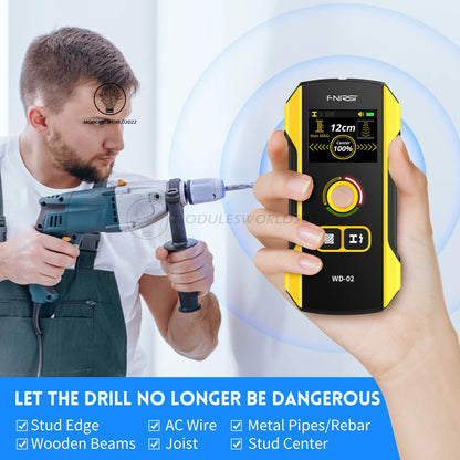 FNIRSI WD-02 Metal Detector & Wall Scanner – Detect AC Live Wires, Metal, and Wood Studs