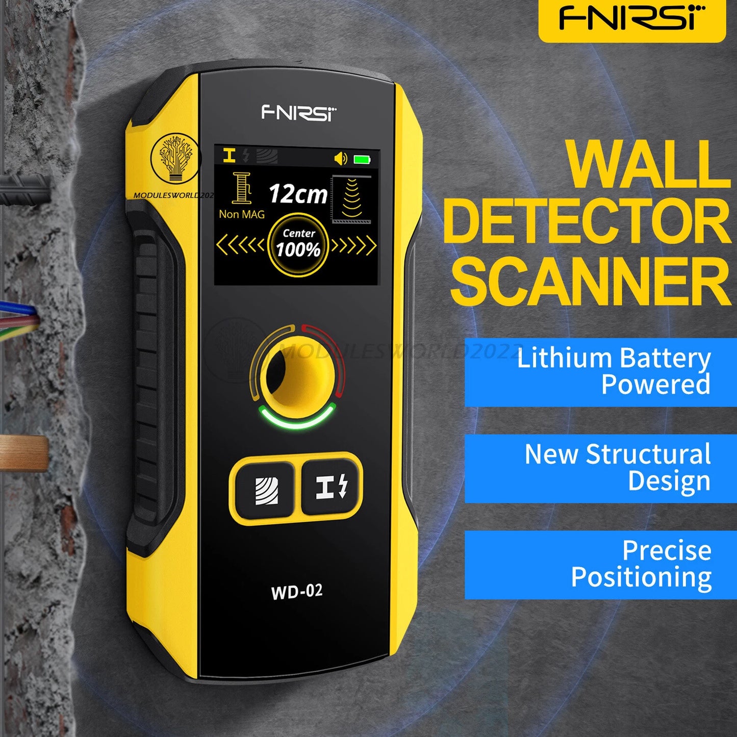 FNIRSI WD-02 Metal Detector & Wall Scanner – Detect AC Live Wires, Metal, and Wood Studs