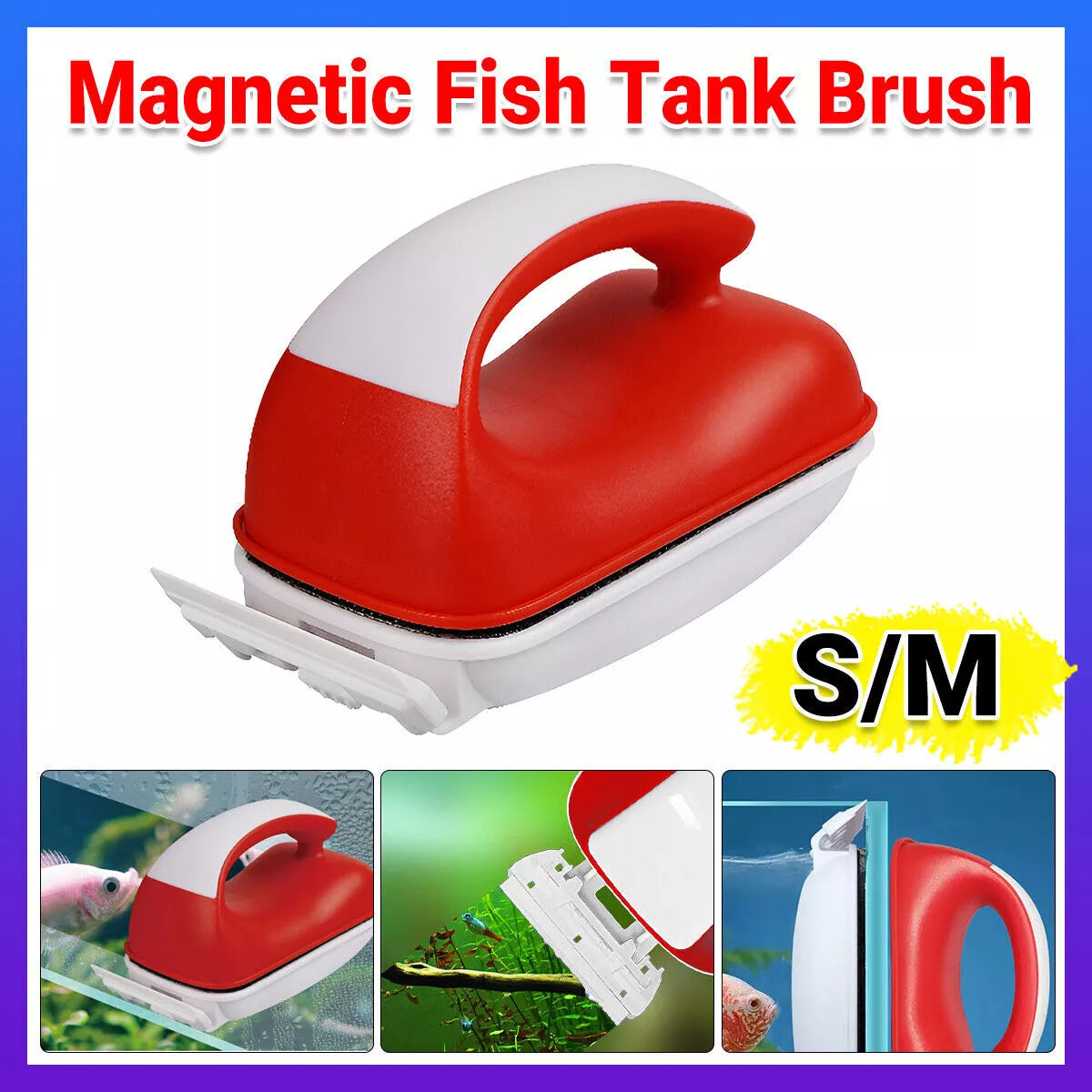 Magnetic Brush Cleaner Cleaning Glass Algae Aquarium Magnet Fish Tank
